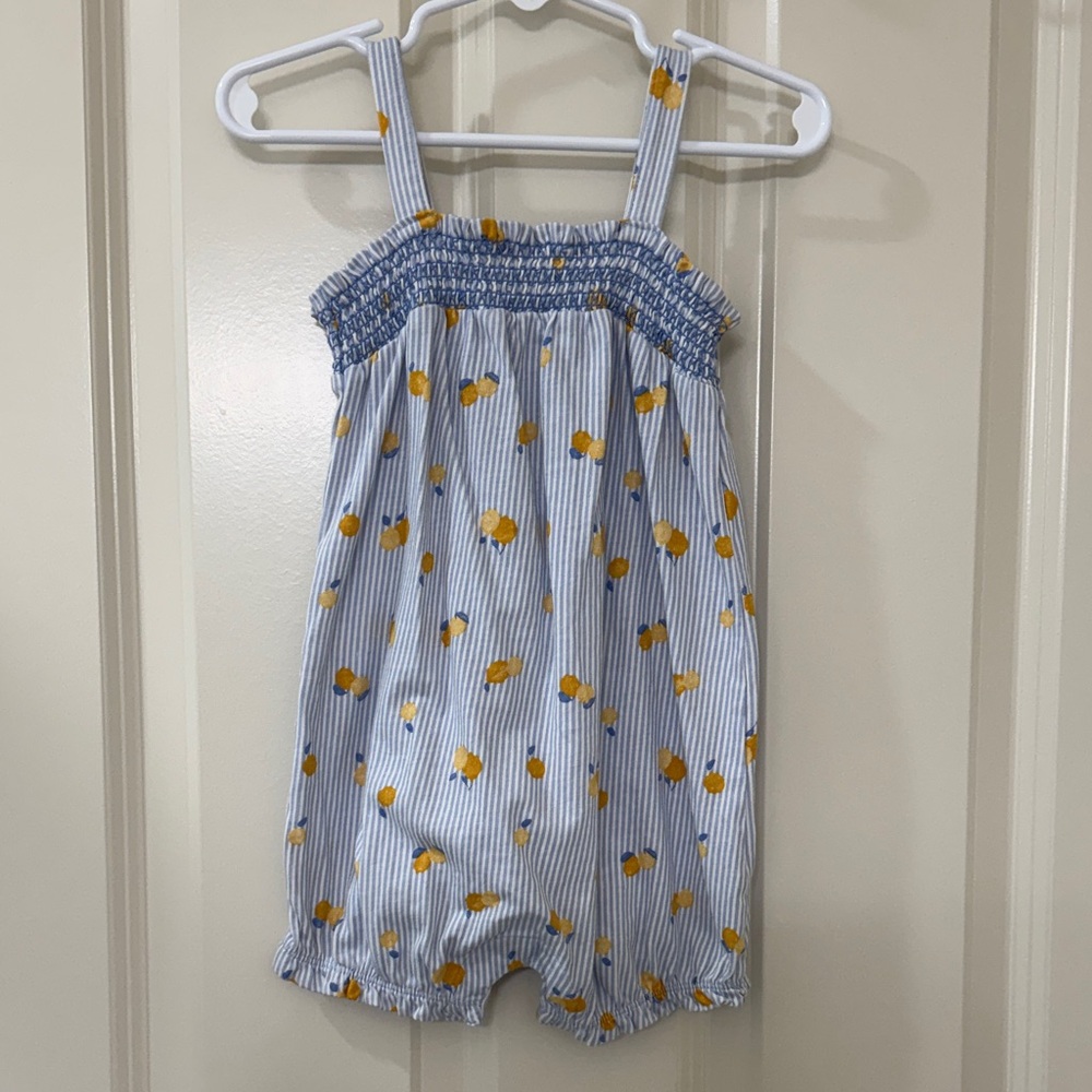 Carter's Blue and Yellow Floral Kids Romper